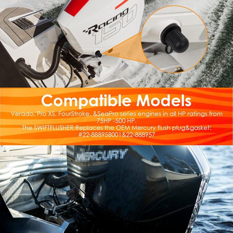 MZANNI Store SWIFTFLUSHER Outboard Quick Connect Flush Kit for Mercury, Suzuki，Yamaha & Honda，Outboard Flush Kit，Flush Port Quick Connect，Outboard Engine Motor Flushers，Outboard Engine Flush Adapter - Image 4
